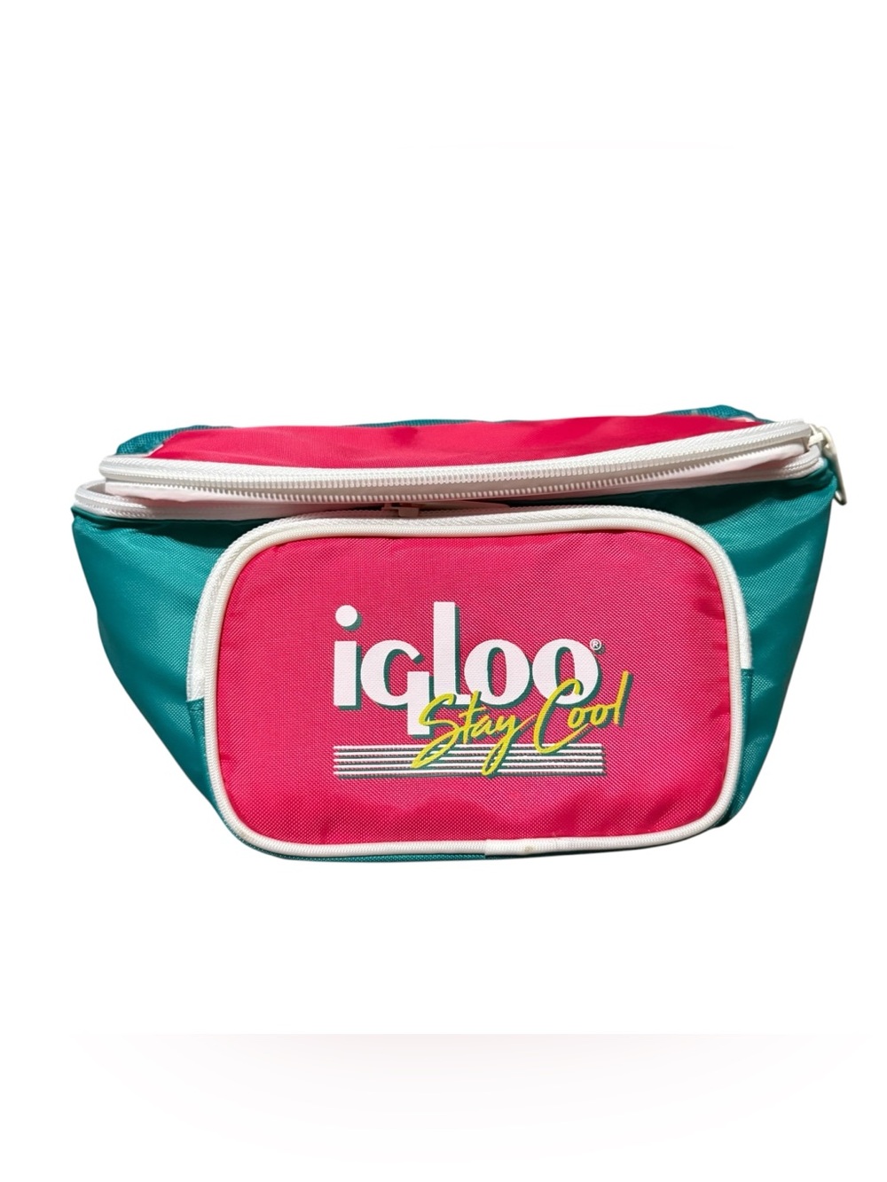 Igloo Stay Cool Retro Fanny Pack Cooler in Teal And Pink Waist Bum Bag